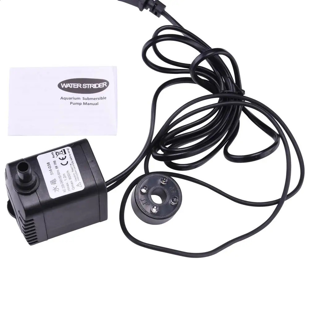 8W Multi-function Aquarium Oxygen Fish Pond Led Color Changing Submersible Water Pump Garden Water Fountain Pump Maker Pump D30 241225