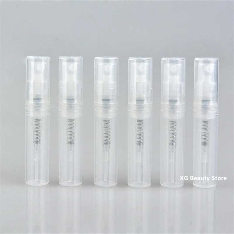 100/200/400pcs 2ML Portable Clear Plastic Spray Bottle Perfume Bottle Atomizer Mini Sample Test Tube Thin PET Vials Wholesale 241225