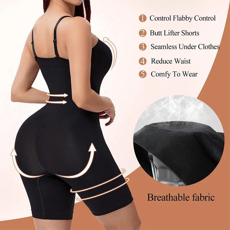 ZAFUAZ Womens Shapewear Bodysuits Butt Lifter Body Shaper Strapless Seamless Mid Thigh plus Size Sweat Vest for Women Exercise 241225