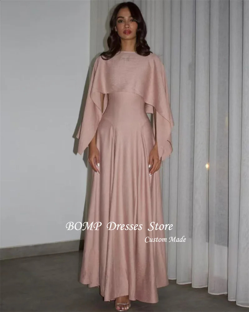 BOMP 2PCS Elegant Mother Of Bride Formal Evening Dresses Women Dubai Arabic Jacket Blush Pink Wedding Guest Gowns Customized 241223