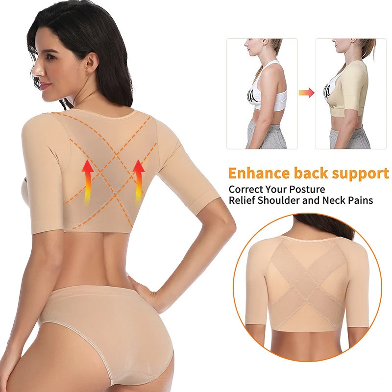 Back Support Upper Arm Shaper Post Slimming Underwear Compression Sleeves Posture Corrector Tops Shapewear for Women 241225