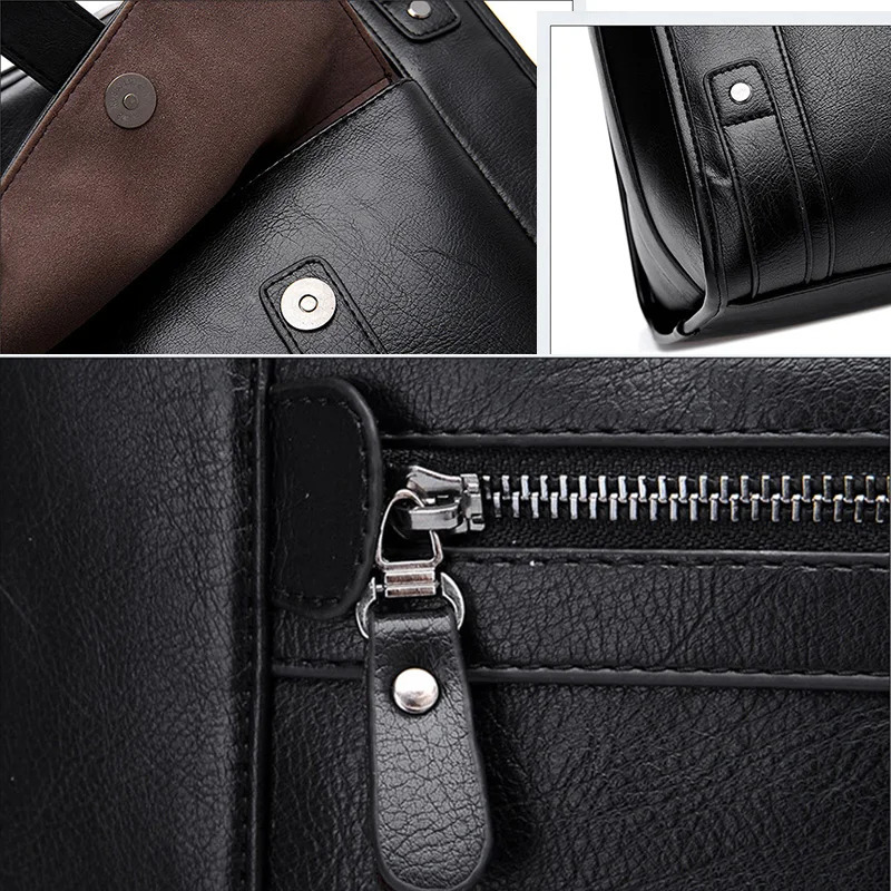 Men Briefcase Bag High Quality Business PU Leather Shoulder Messenger Bags Office Handbag Laptop bag 241225