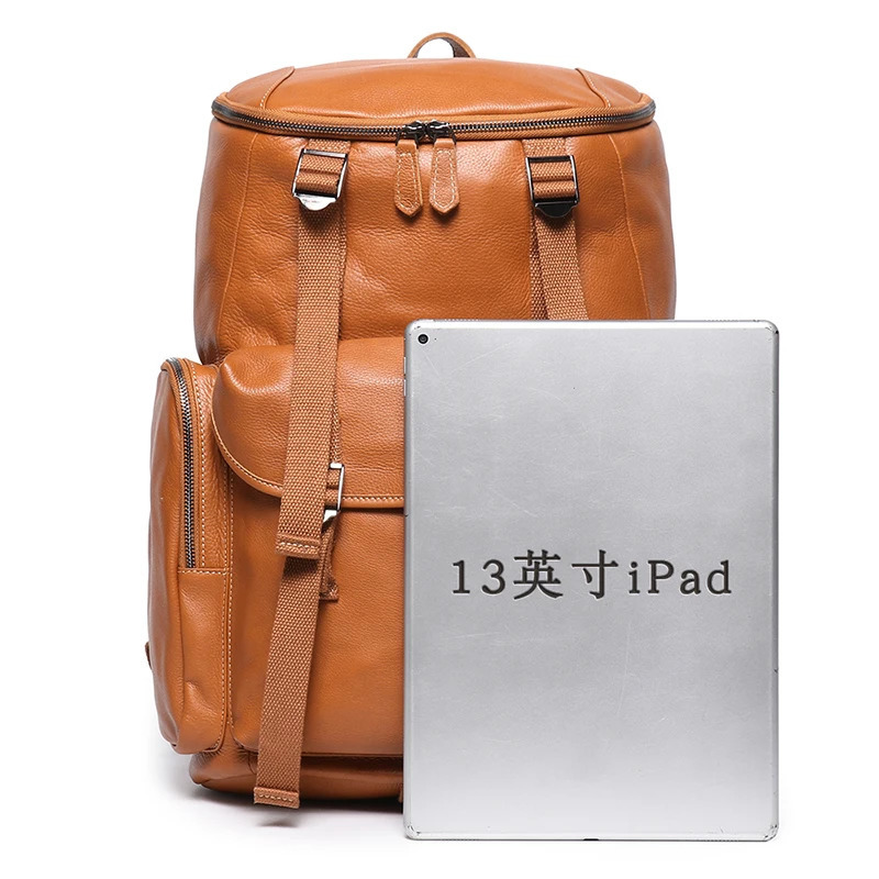 Genuine Leather Outdoor Backpack Youth School Backpacks Vintage Mens Bookbag 15.6 Notebook Backpack Woman University Backpack 241225