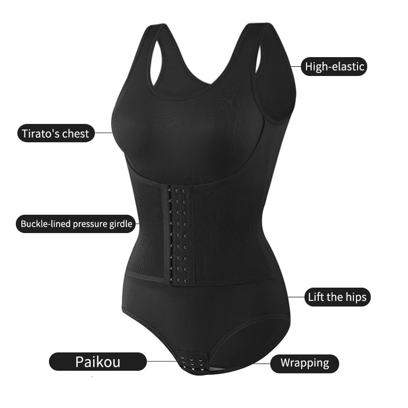 Bodysuit Shapewear Double Breasted Tummy Control Body Shaper Postpartum Slimming Woman Waist Trainer Flat Belly Comfort Corset 241225