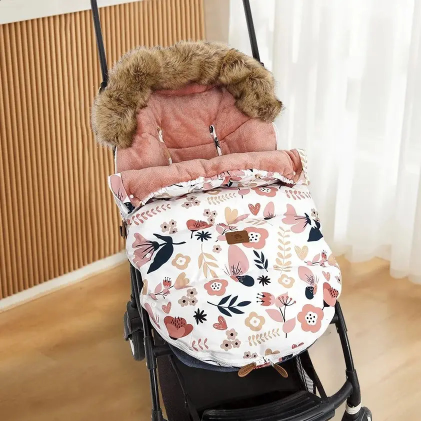 024Months Baby Carriage Sack Winter Warm Thicker Envelope For Discharge Stroller Footmuff Universal Pram Cover Accessories 241225