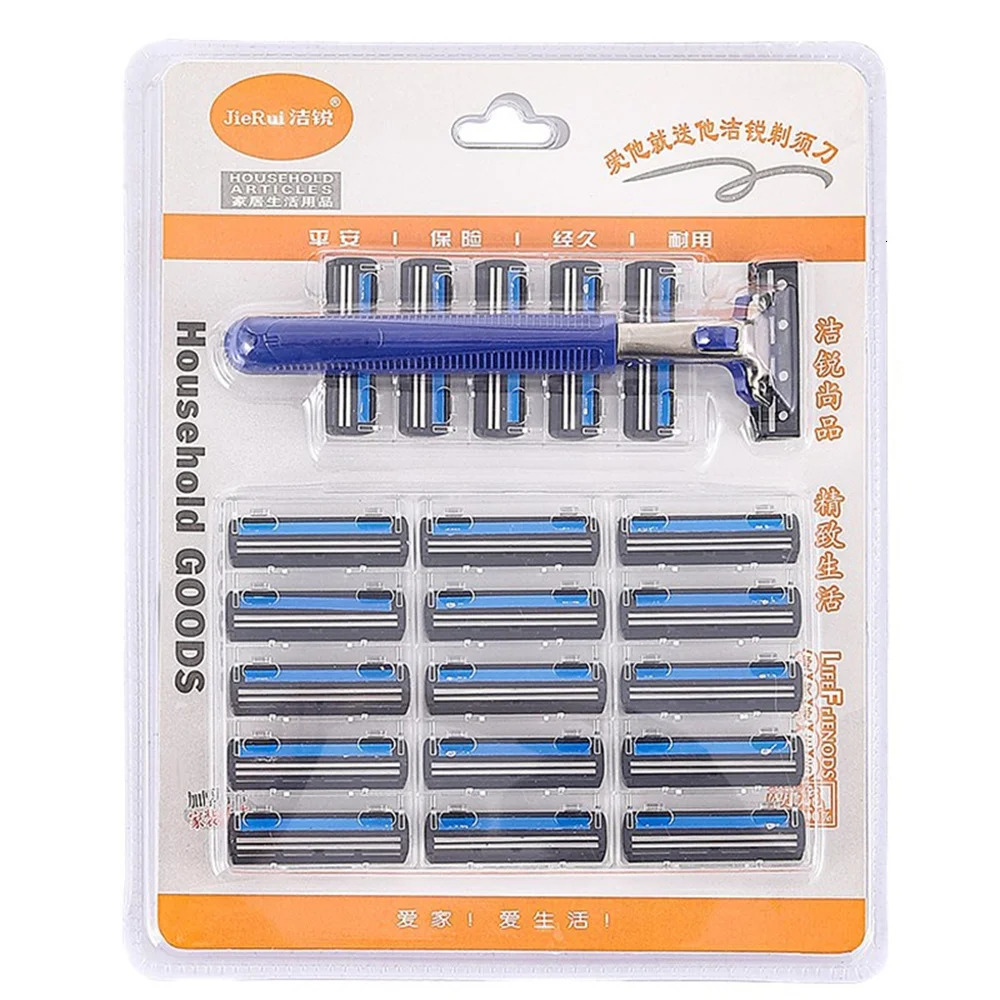 20pcs Shaving Manual Blade MenS Shaver Replacement Blade Shaver Set Male Hand Shaver Blade Razor Shaving Knife Face Beard 241225