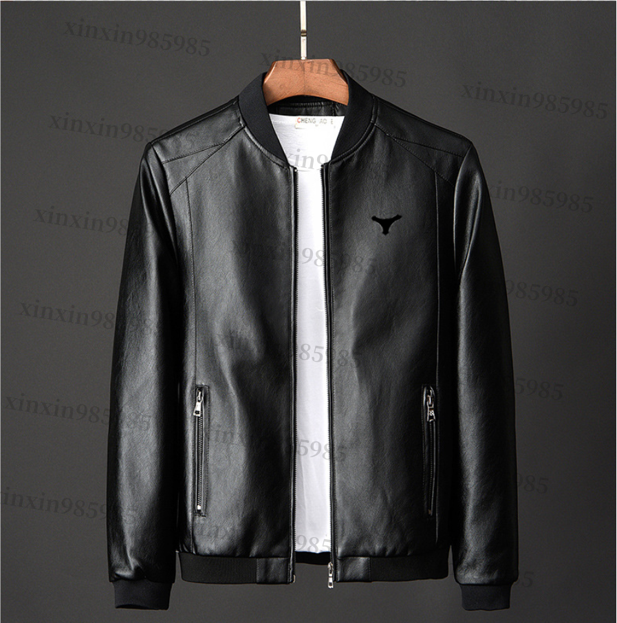 Fashion Men's Leather Jacket Designer Artificial Leather Parker Letter Parker Lover Clothing Motorcycle Coat Men's Windproof Coat