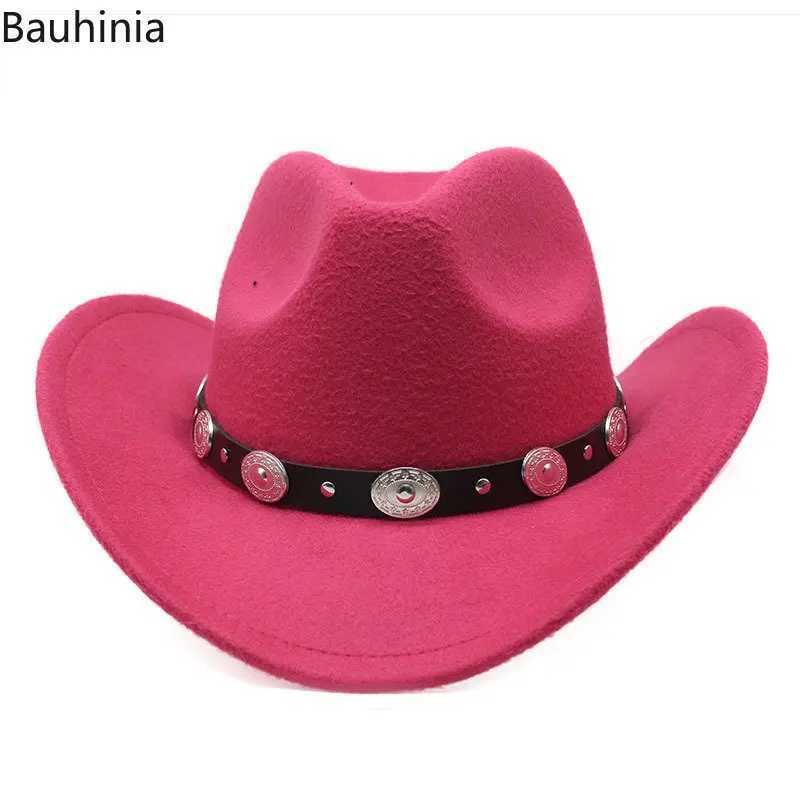 UV Retro Western Mens Cowboy Hat Winter Wide Brown Felt Fedoras Hat Cowboy Girls Church Womens Hat W241225
