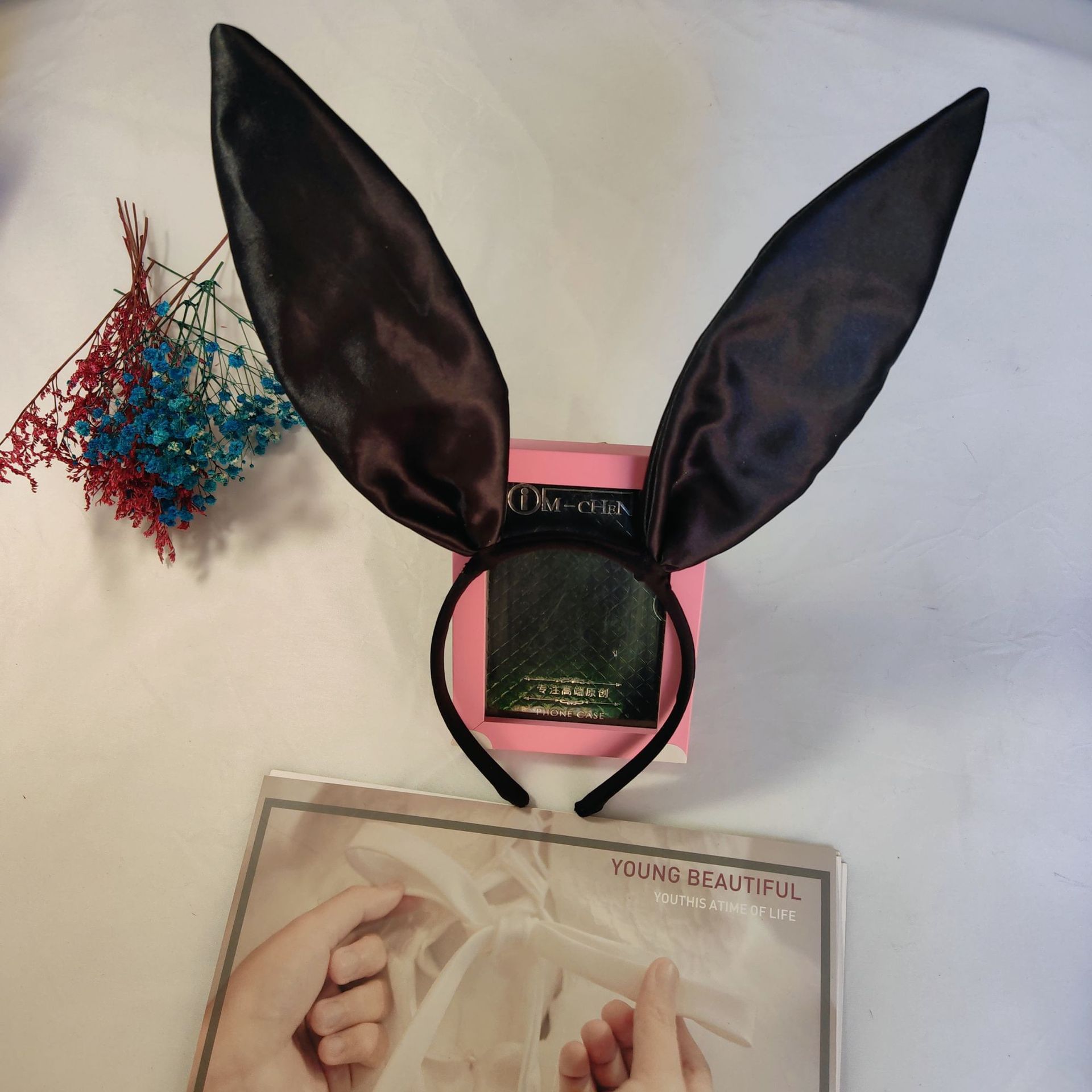 Halloween Amazon Satin Cloth Rabbit Ear Headband Wire Headband Rabbit Girl Bar Sexy Holiday Headband