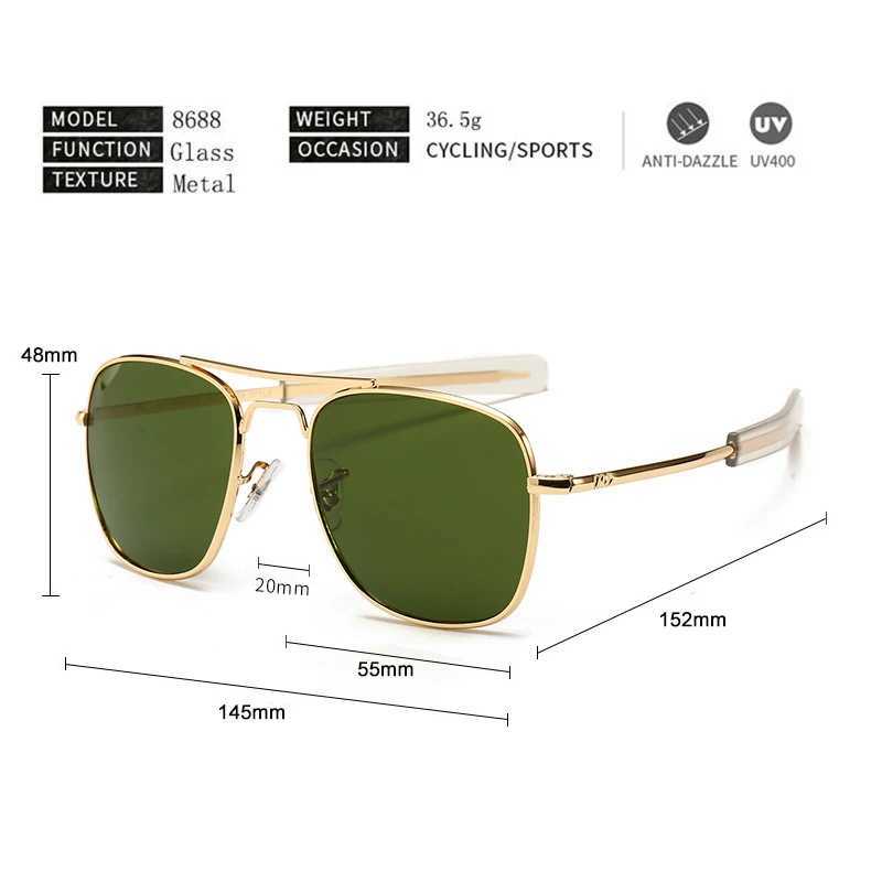 Aviation Sunglasses for Men 2021 Retro Brand Designer US Army Optical AO Sunglasses Oculos de sol masculino W241225
