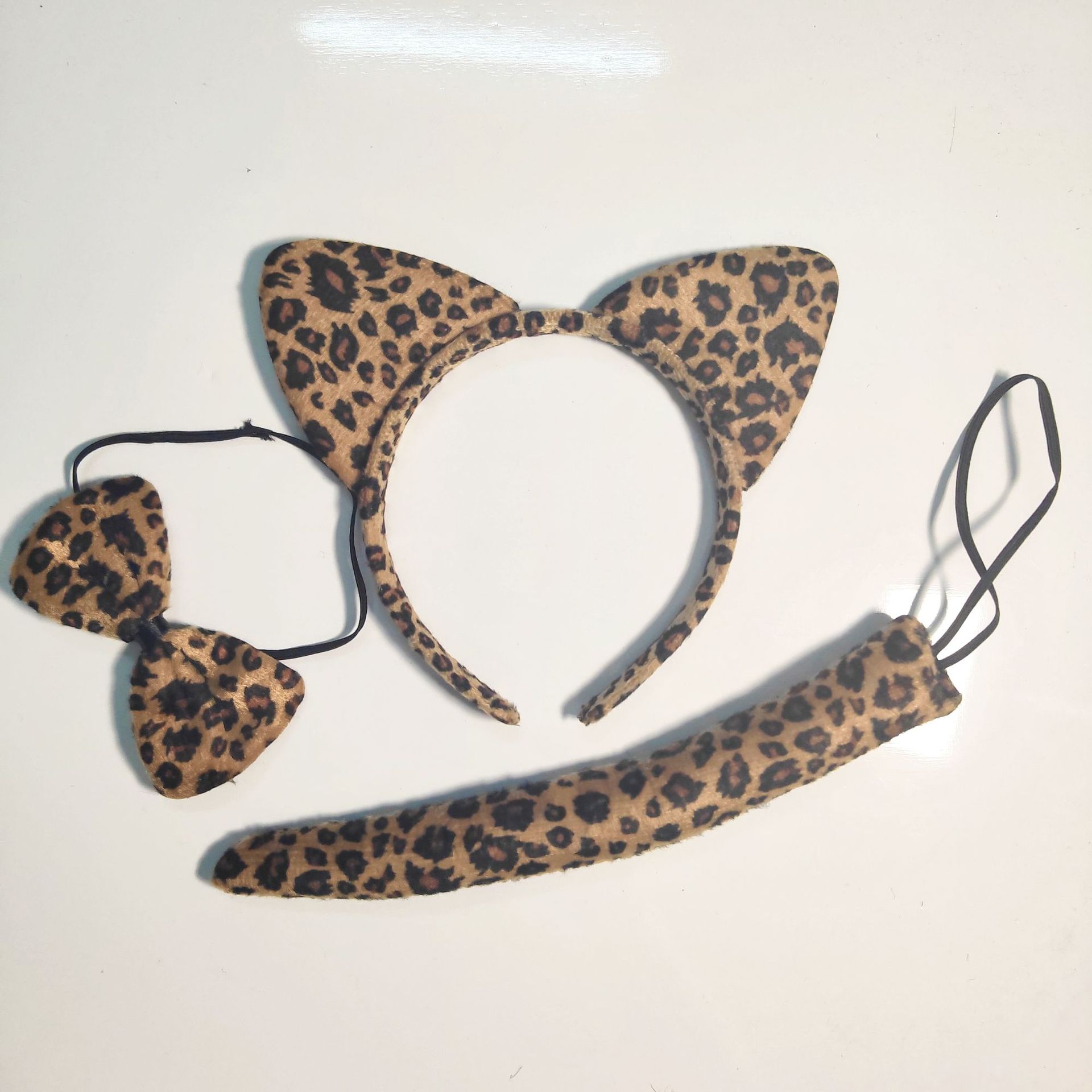 Halloween animal three piece set children's hair headband tiger black panther leopard plush headband wholesale