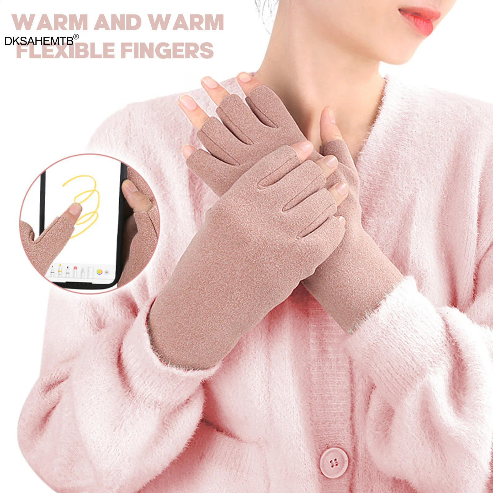 Windproof Half Finger Gloves Winter Thick German Velvet Gloves For Men Women Cycling Travel Camping Gloves Christmas Gifts 241226