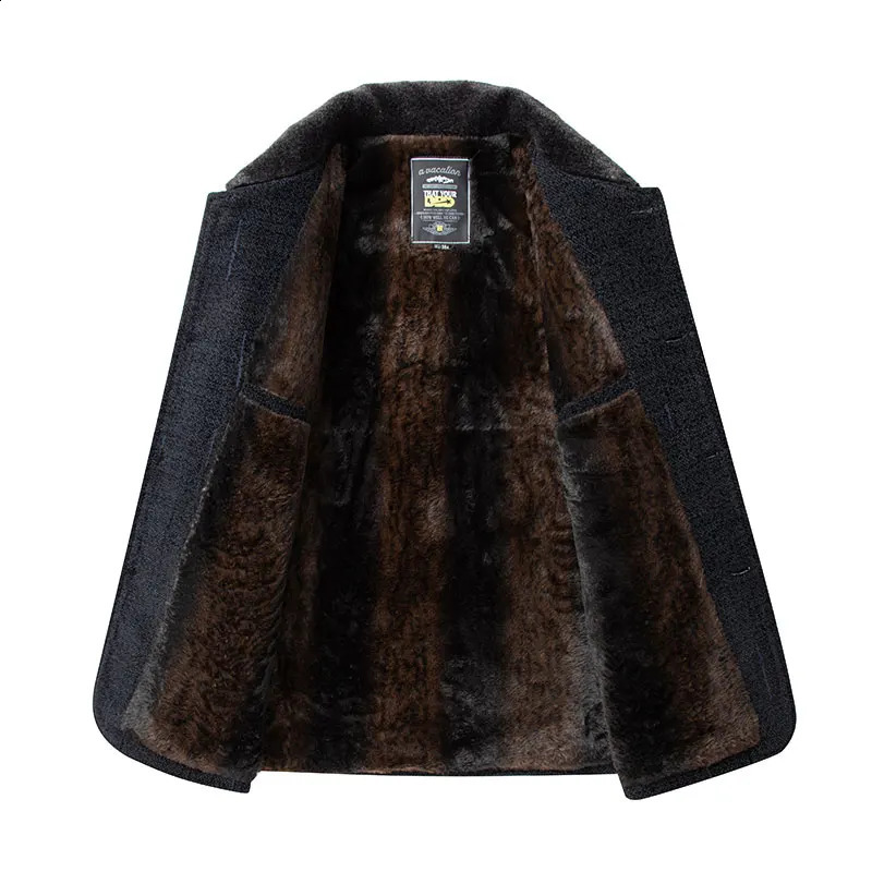 2024 Men Woolen Coats Mens business Casual Trench Coat Winter Coat with wool inner Man Autumn and Winter Wool Coat for Men 241223