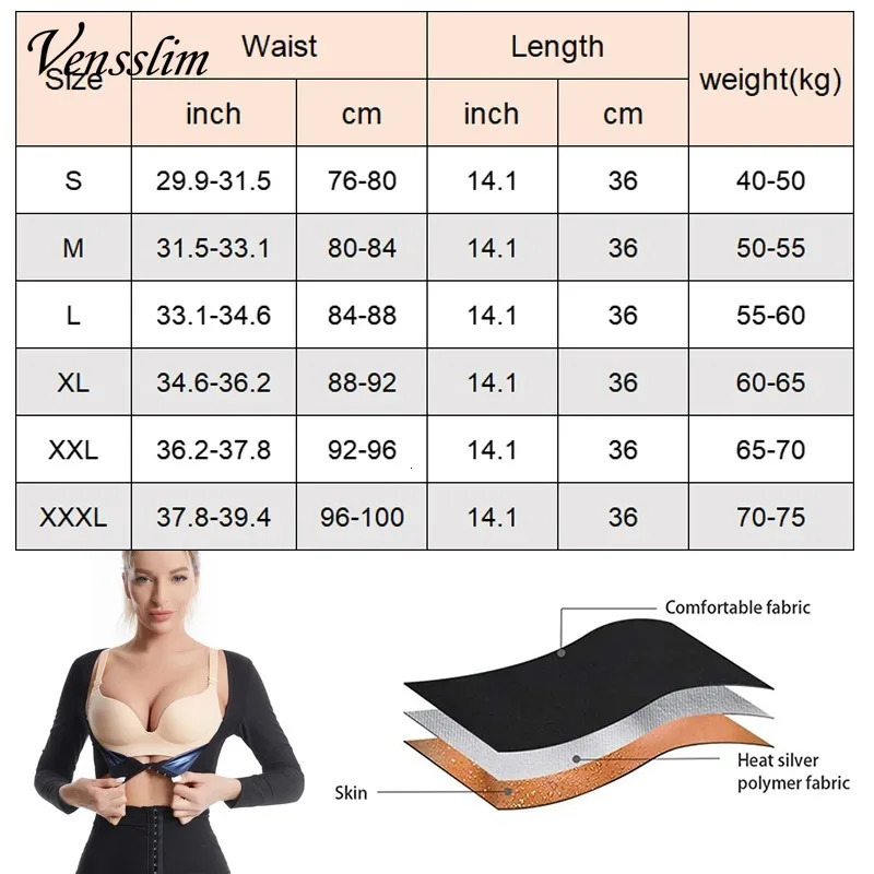 Upper Arm Shapers Compression Long Sleeves Women Arms Sauna Shapewear Shoulder Breast Support Push Up Fat Sweat Corset 241225