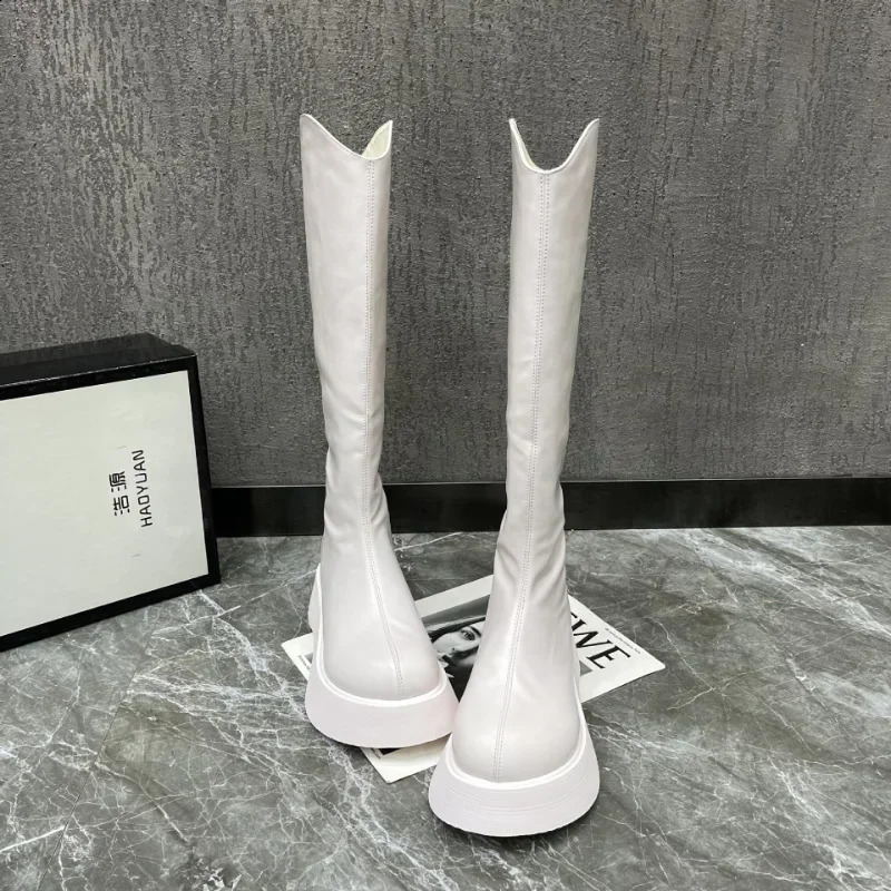 Women Platform Knee-high Boots Winter Gladiator Fashion High Motocycle Boots Female High Heels Trend Chelsea Boots 241226