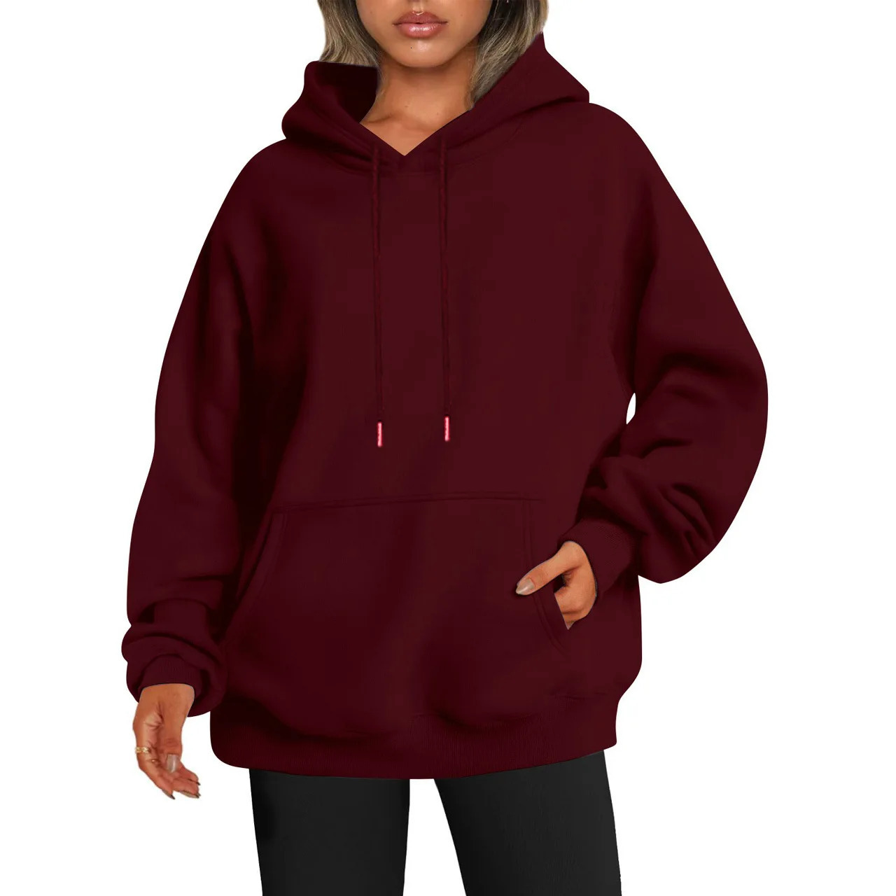 Spring and Autumn Style Drop Shoulder Sleeve Hooded Sweatshirt Women Thick Hoodie Casual Sports Top XS5XL 241225