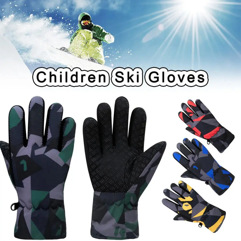 Children Kids Winter Snow Warm Gloves Boy Girls Ski Snowboard Windproof Waterproof Thicken Keep Longsleeved Mitten 241225