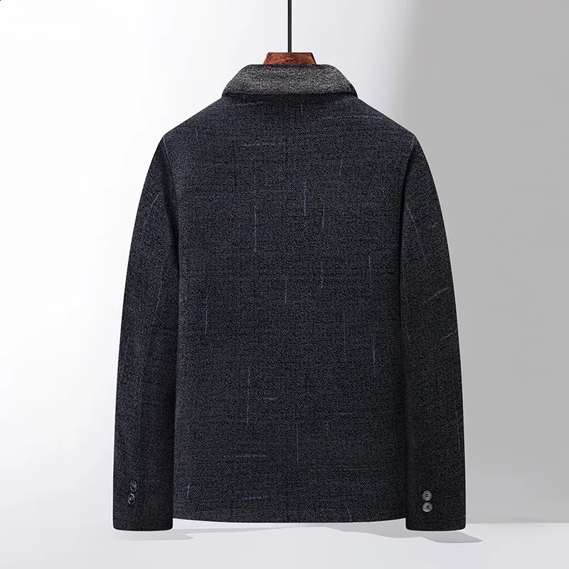 2024 Men Woolen Coats Mens business Casual Trench Coat Winter Coat with wool inner Man Autumn and Winter Wool Coat for Men 241223