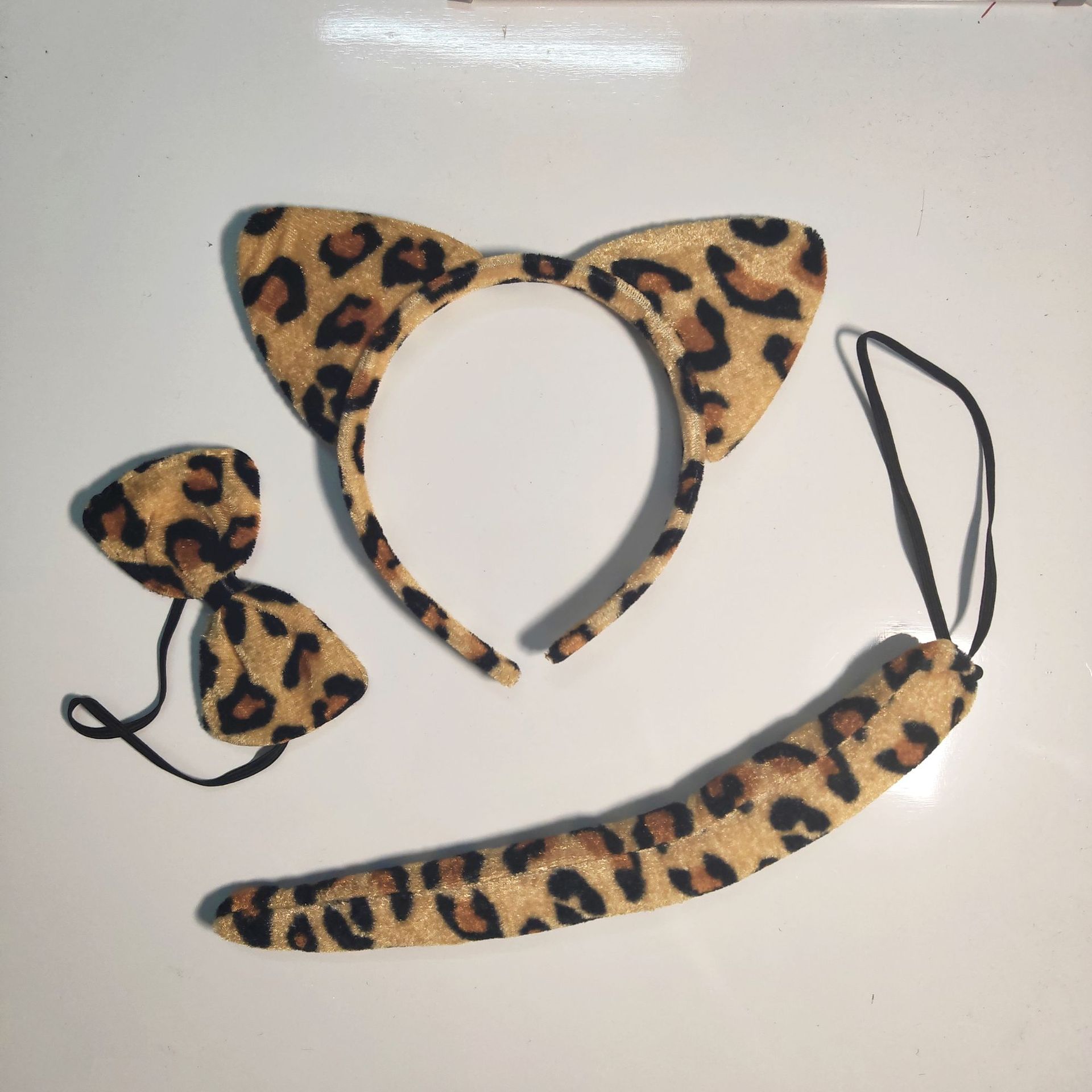 Halloween animal three piece set children's hair headband tiger black panther leopard plush headband wholesale