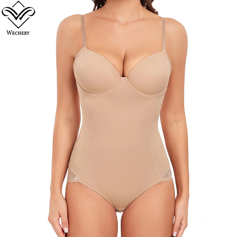 Bodysuit Women waist shapers Compression Underwear Lace Embroidery Shaperwear Cup Push Up Full Bodies Belly Reductive Slimming 241225