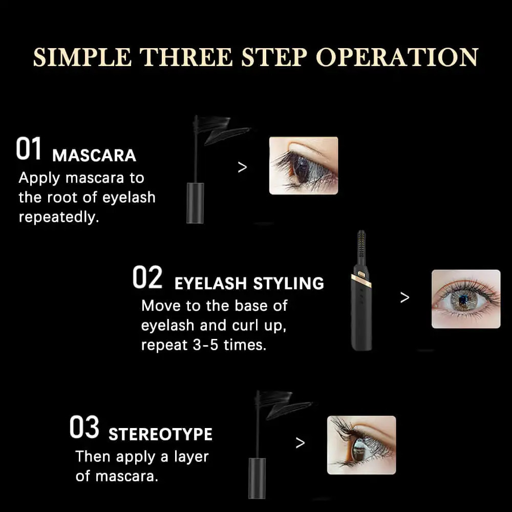 Electric Heated Eyelash Curler Temperature Adjustable Rechargeable Mini Women Portable Makeup Eyelash Curling Pen Long Lasting 241226