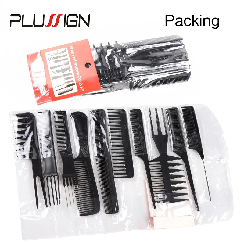 Women Men Hair Brushes Set Static Hairdressing Combs Curly Hair Washing Brush Heat Resistance Fine Tooth Tail Comb 10Pcs 241225
