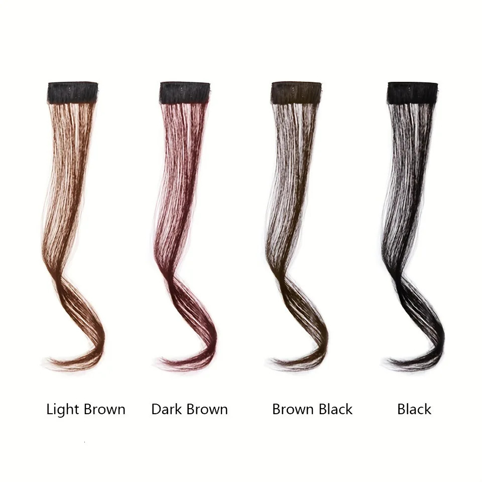 2PCS Clip in Bangs Front Side Hair Bangs Set Wavy Long Temples Synthetic Long Dragon beard Bangs Hair 12 inch 241225