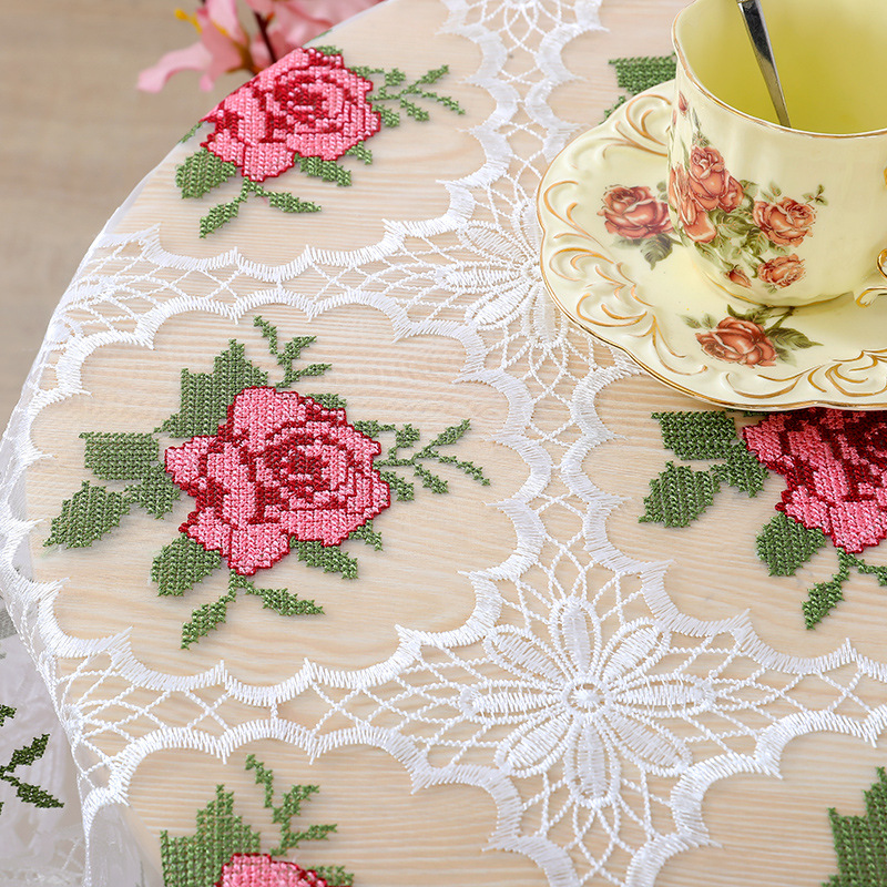 Home Lace Edge Fresh Wind Simple Fabric Dining Table Cloth
