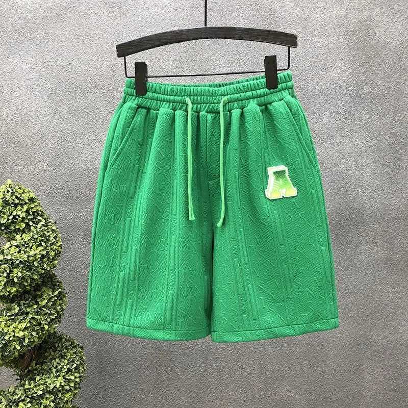 Spring 2023 Mens Korean Fashion Green Shorts Harajuku Street Mens Casual Shorts New Home W241226