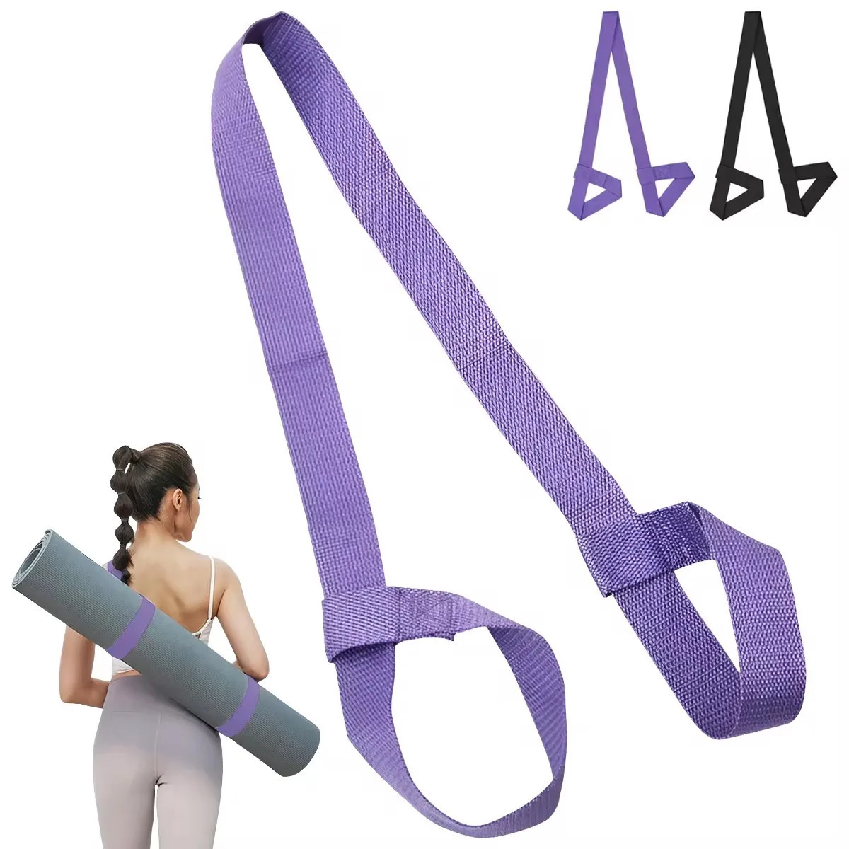 Adjustable Yoga Mat Belts Shoulder Straps Exercise Stretch Fitness Gym Sports Rope 165cm38cm 241216
