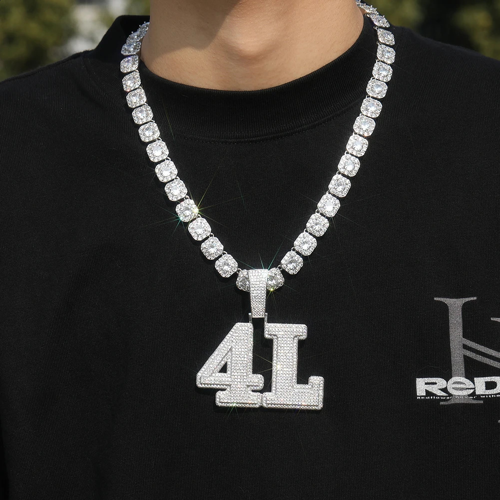THE BLING KING Large Custom Name Necklace For Men Micro Paved Cubic Zircon Letters Pendant Times Roman Font Hip Hop Jewelry 241226