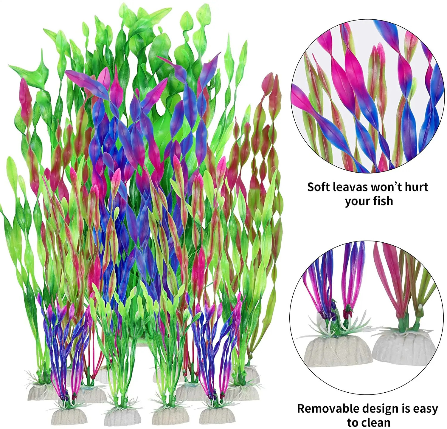 10PCS Artificial Aquarium Plants Set Underwater Plants For Aquarium Fish Tank Decoration Colorful Water Grass Aquatic Plant 241225