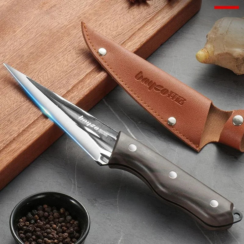 Stainless steel kitchen chef knife sharp meat cutting knife hand forged chef knife butcher slicing and slaughtering knife 241225
