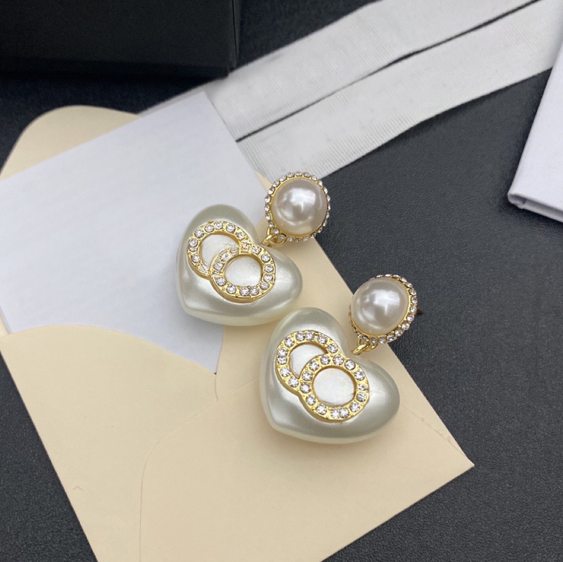 Classic Designer Necklace Pendant Pearl Earrings Set Brand Letter Choker Chain Party 18k Gold Plated Jewelry Gift with Box