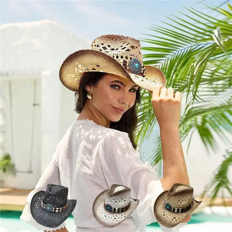 Retro mens denim hat Western luxury denim girl Cs Str cover C womens denim hat Jazz knight hat Perfect summer sun hat W241225