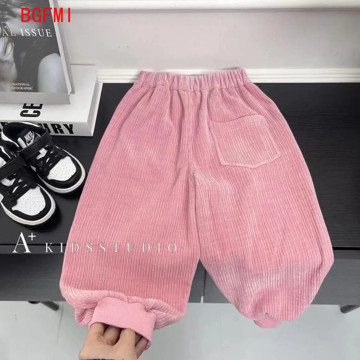 Childrens Set Baby Boys Casual Spring Autumn Fashion Girl Corduroy Pink Long Sleeved Jacket Pants 2pcs Outfits 241225