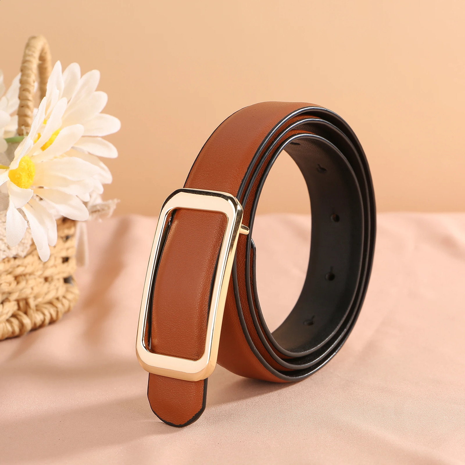 Double sided Belt Width 23mm Fashion Dress Jeans Womens Belt 241226