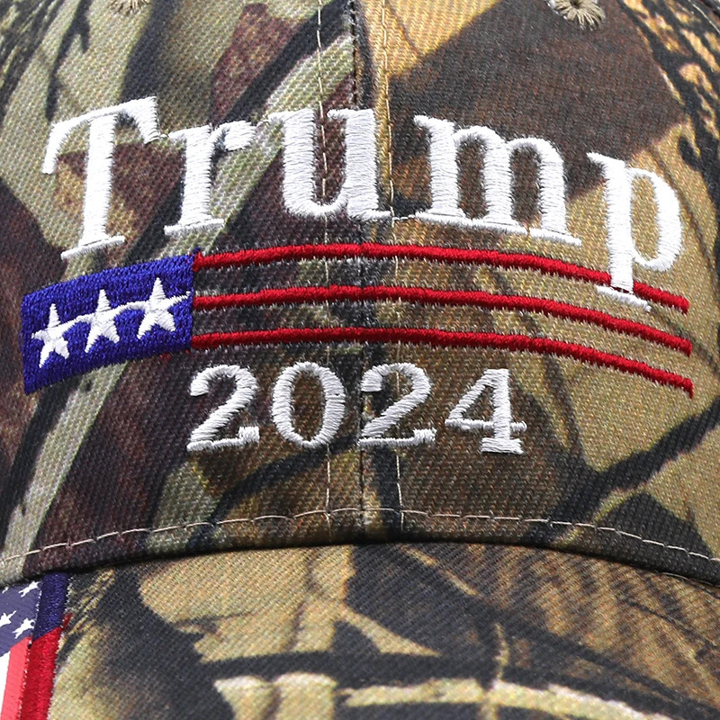 Embroidery Camouflage Donald Trump 2024 Hats USA Flag Baseball Caps Keep America Great Again President Hat ed Cap 241225