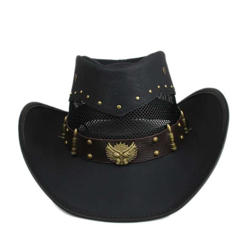 Designer Brand Mens and Womens Quty Leather Western Outdoor Riding Beach Hat Cowboy C Shadow Warm Gorilla Para Hombres W241225