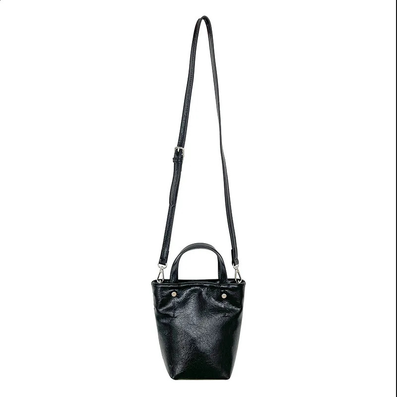 Y2K style silver leather small shoulder womens storage bag short handle armrest cross body handbag 241223