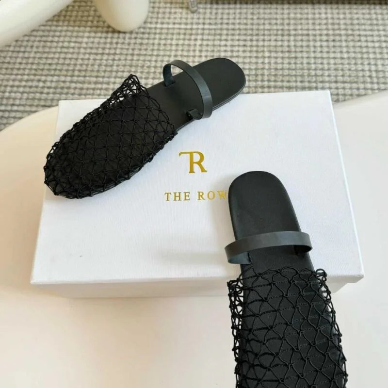 Mesh Slippers Women Falts Summer y Sandals ner Rome Walking Leisure Round Toe Slingback Outdoor Dress Beach Shoes 241225