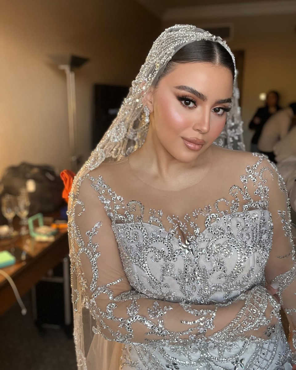 Luxurious Wedding Dress Beading Mermaid Sheer Neck Bridal Gowns Rhinestone Long Sleeves Bride Dresses Customized Plus Size Vestido de novia