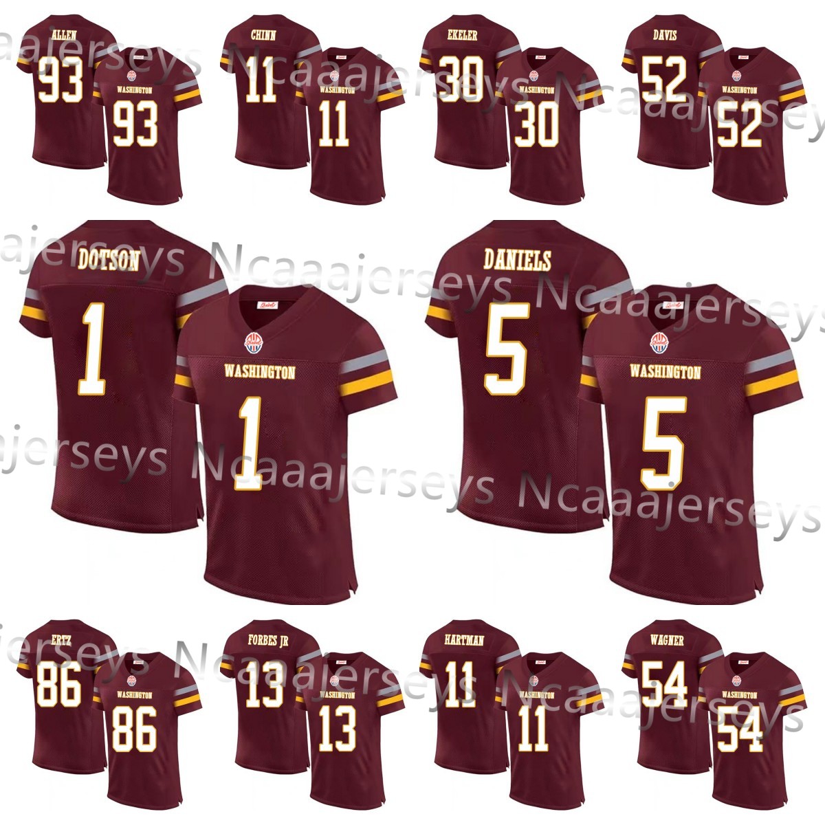 Men/Women/Youth Football Jersey Jayden Daniels Terry McLaurin JerzhanN ewton Jahan Dotson Bobby Wagner Custom Stitched American Football Jersey