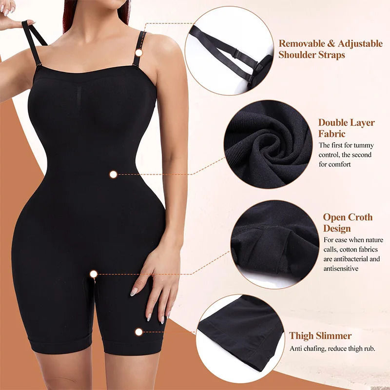 ZAFUAZ Womens Shapewear Bodysuits Butt Lifter Body Shaper Strapless Seamless Mid Thigh plus Size Sweat Vest for Women Exercise 241225