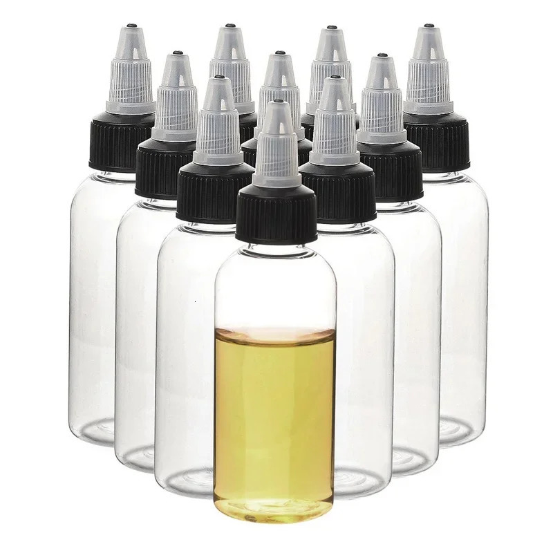 30PCS 30ml/60ml/100ml/120ml Plastic Refillable Bottle PET Oil Liquid Dropper Bottles Twist Top Cap Tattoo Pigment Ink Containers 241225
