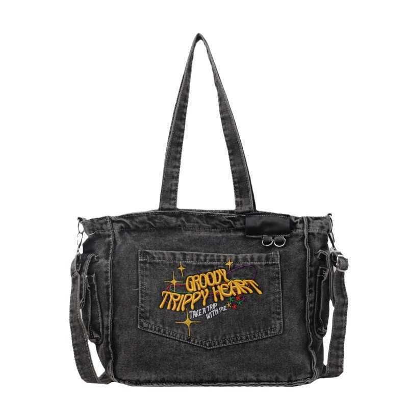 Tote Bag Cowboy Bag Versatile Large Capacity Commuter Travel Embroidered Women's Bag Handheld Single Shoulder Crossbody Bag 241215