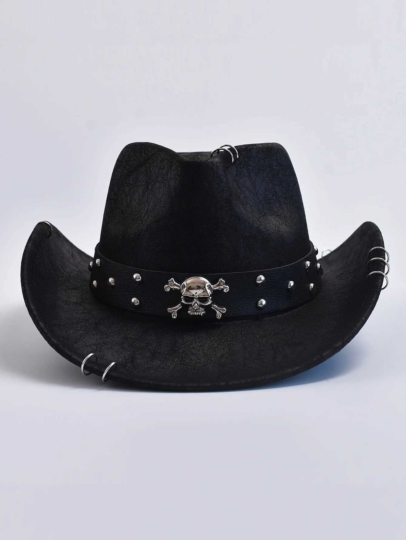 Artificial leather retro western mens cowboy hat gentleman jazz hat Panama cowboy hat Sombrero Hombre W241225