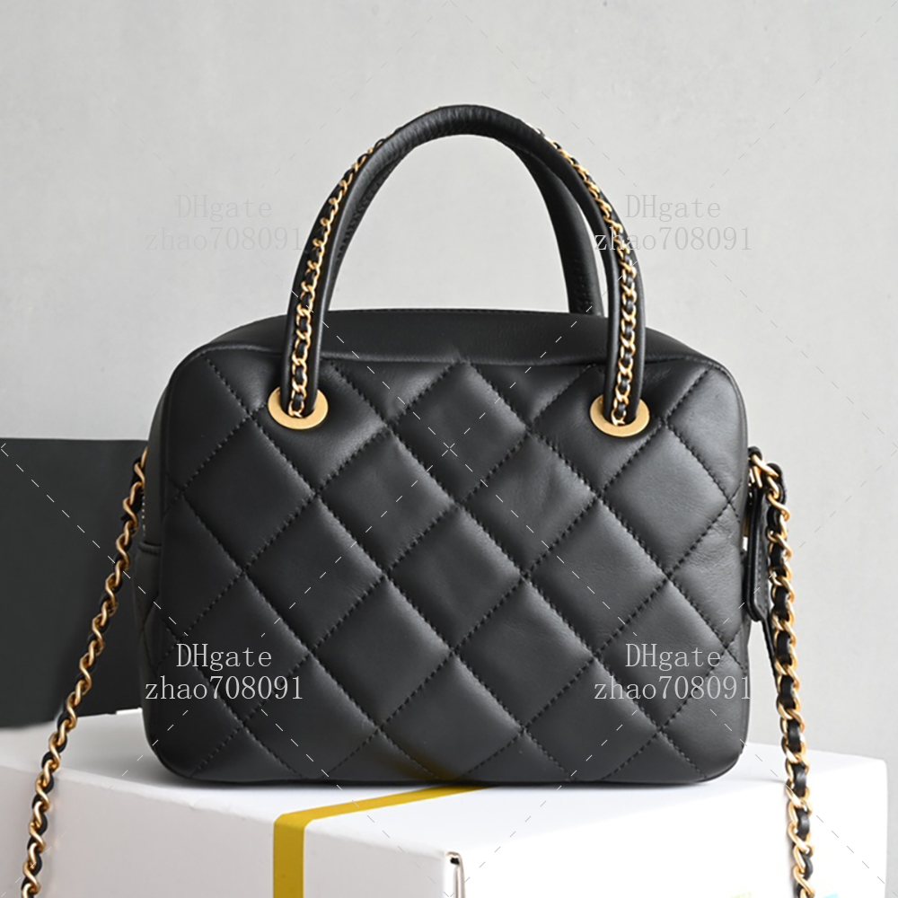 Bowling Bag Handbag Mini 22cm Designer Bag Lambskin Shoulder Bag Women's Chain Bag With box C282