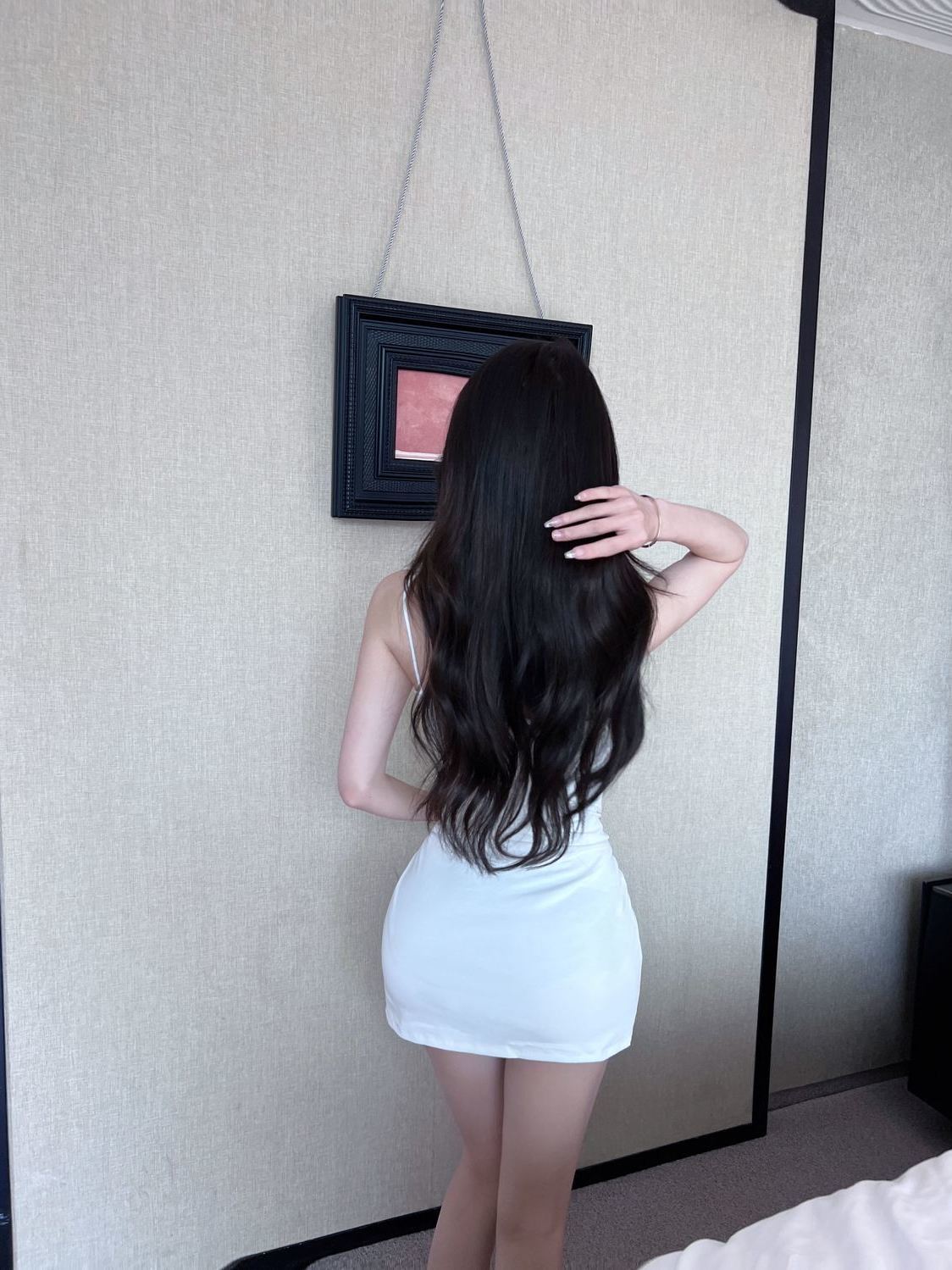 A115 Sexy V-neck suspender dress new style women's ruffle tight hip skirt
