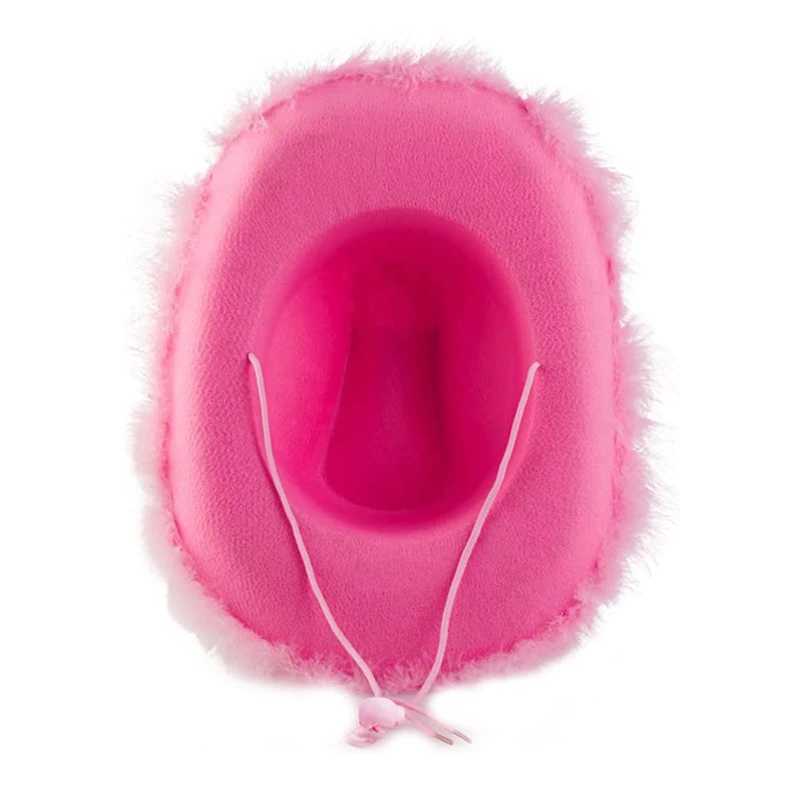Fashion Pink Cowboy Hat Brim Cowboy Hat Carnival Role Play W241225